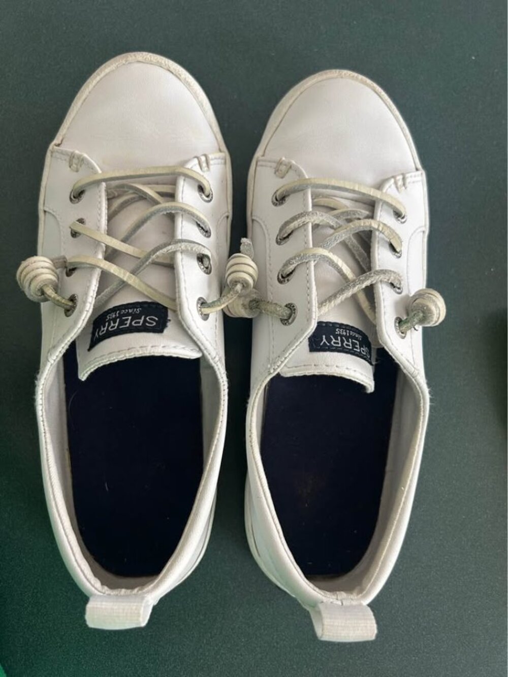 White Leather Sperry